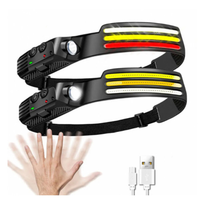 Налобний ліхтар COBA CB-689-3/ 8247 акумуляторний з датчиком руху та червоним світлом (240 шт./яєст)