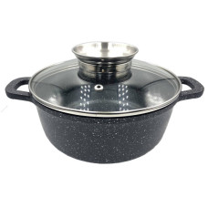 Казан UNIQUE UN-5277 7 л, 28 см мармур/чорний (6 шт./ясть)