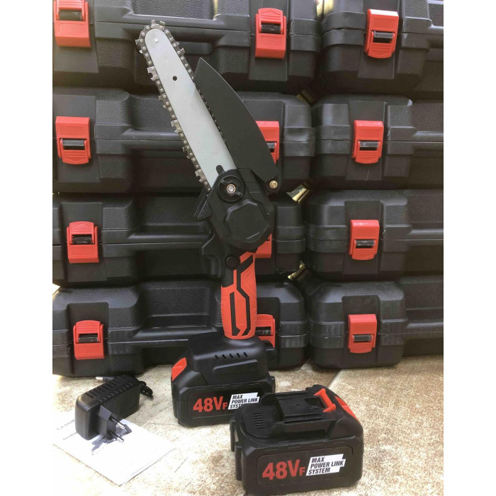 Акумуляторна ланцюгова мініпилка для обрізання дерев і розпилювання дров MDHL S-48V (10)