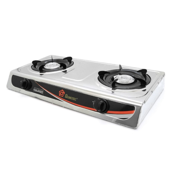 Настільна газова плита Domotec MS-6606/2029, на дві конфорки, нержавійка (1 шт./ясть)