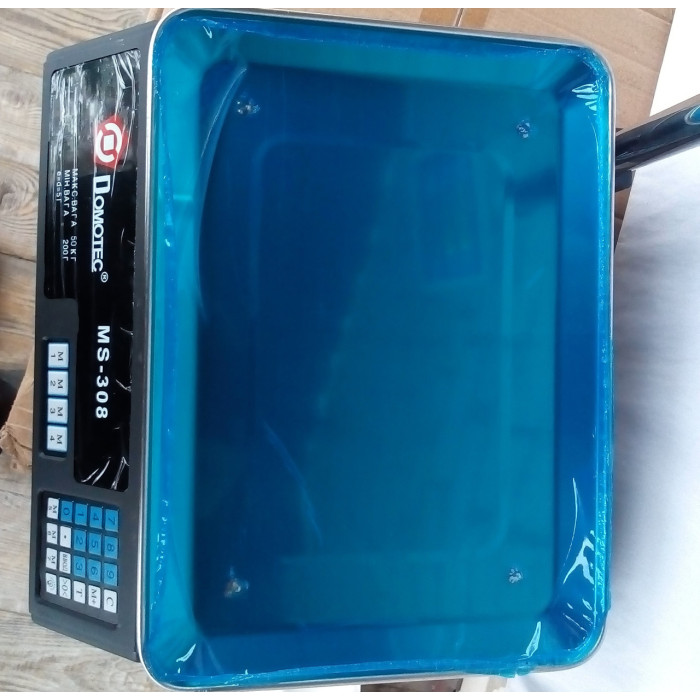 Ваги Торгові зі стійкою DOMOTEC MS-308 50 кг ( 50KG/6V/5GR/327*135*37)