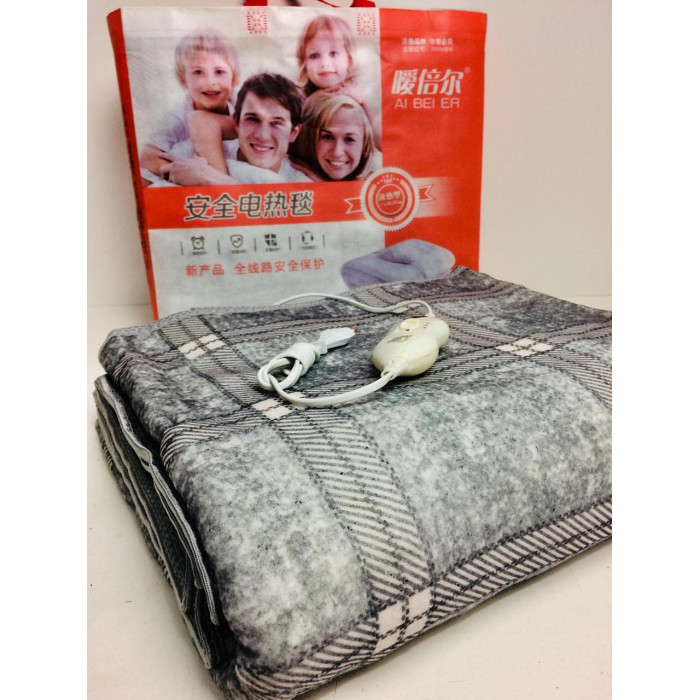 Електропростирадло із сумкою 150 * 170 картате сіре ART-7422 (18 шт.)