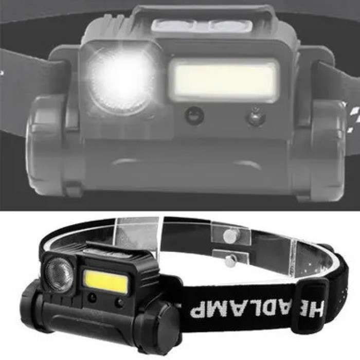 Налобний ліхтар BL 123 COB + USB CHARGE ART 8137 (240)