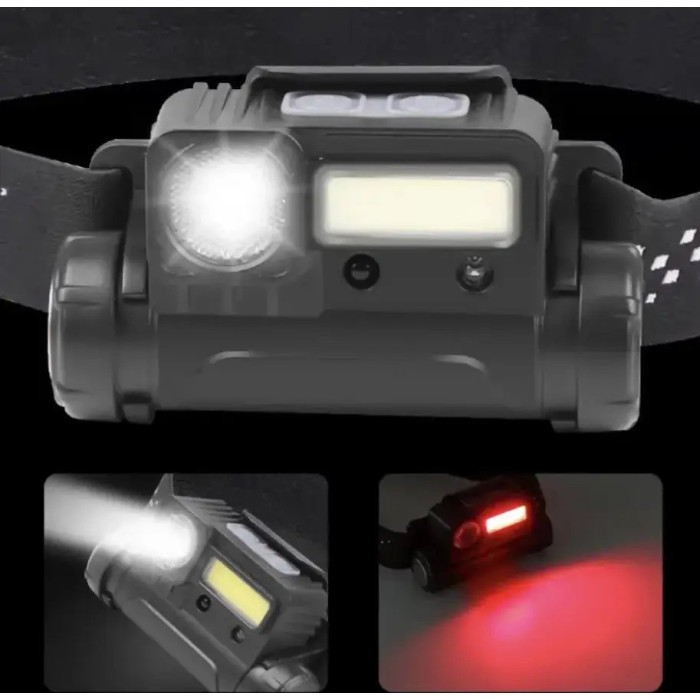 Налобний ліхтар BL 123 COB + USB CHARGE ART 8137 (240)