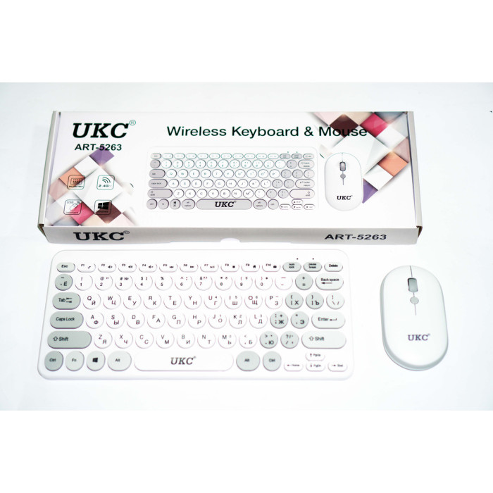 Бездротова клавіатура KeyBoard + Мишка Wireless ART 5263/902 Apple (30шт/яский)