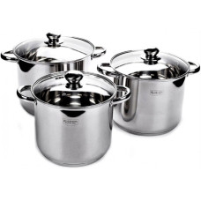 Посуд Нбр. Кухонна, 6 Предметів, 7.2, 9, 11.2 Лтр., Велика Розміри, Срібні EB 525 (2 шт./ящи)