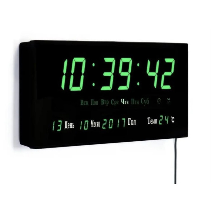 Цифровий настінний годинник VST 3615 Led, GREEN (24)