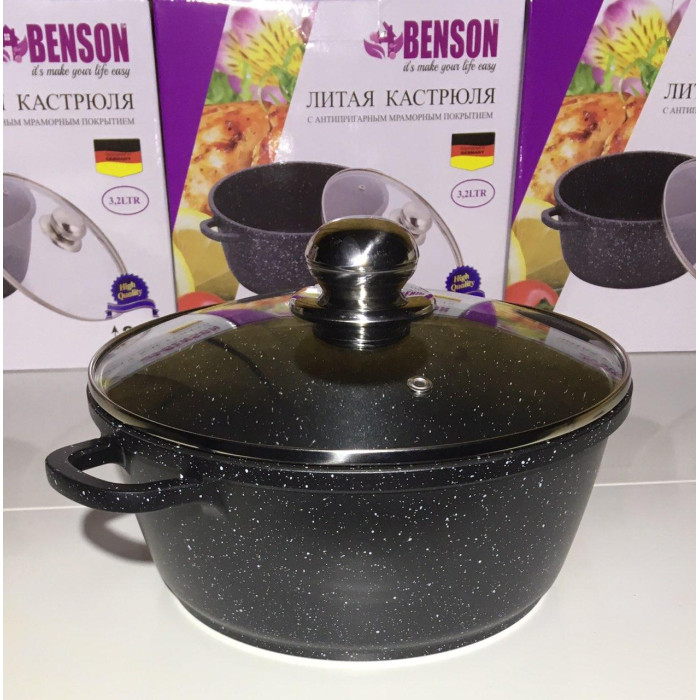 Каструля з кришкою мармур 3.2 л BN-306 (8)