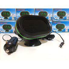 Автомобільний вольтметр із термометром із виносним датчиком і індикатором температур VST-7009