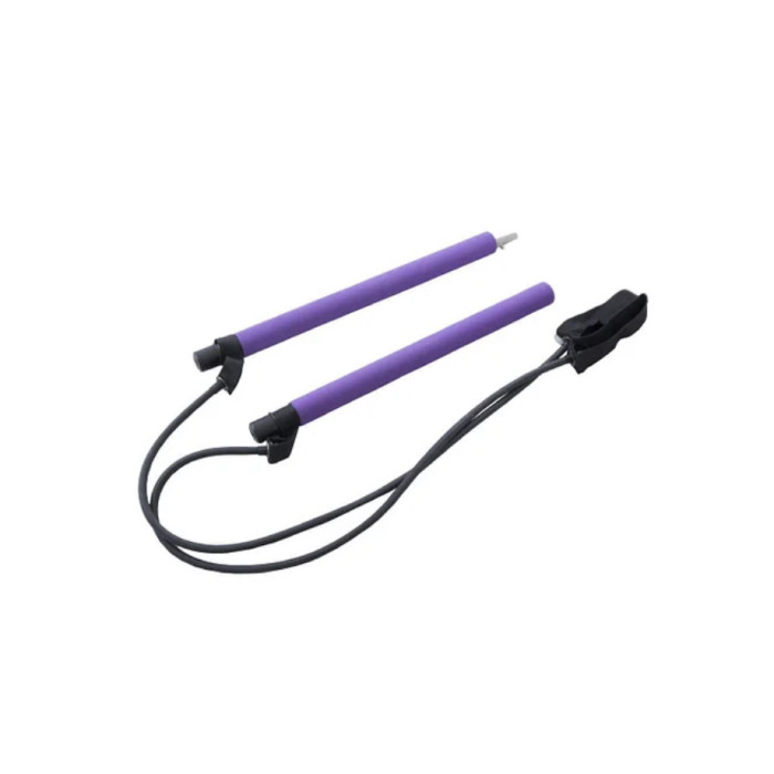 Палиця гімнастична для фітнесу з еспандерами EL 1122 (24 шт./ясть)