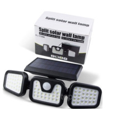 Вуличний потрійний світильник на сонячній батареї з датчиком руху FL 1725/W 771A (48)