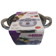 Каструля з кришкою — Нерж.сталь 2.1 л, 16*10,5 см BN-595 (12 шт./ясть)