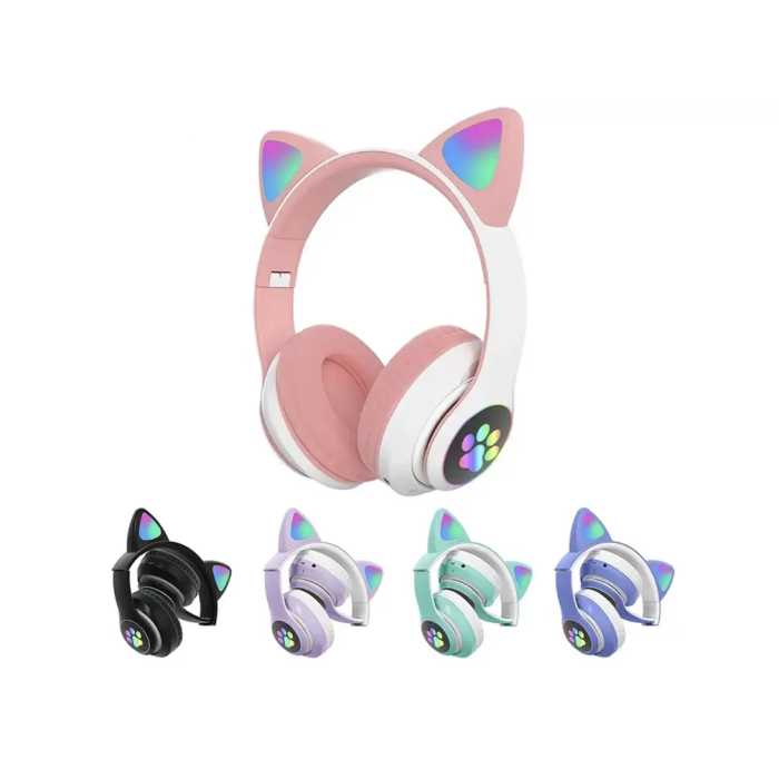 Бездротові Bluetooth-навушники з вушками Cat Ear VZV-24M/8079 з LED-підсвіткою (80 шт./ясть)