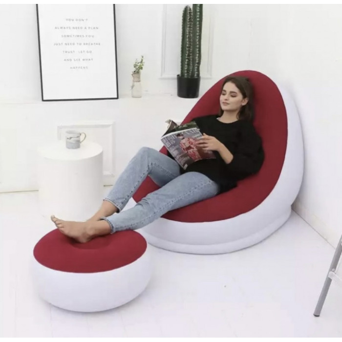 Надувне крісло з пуфом-підставкою для ніг AIR SOFA ART 9233 (10)