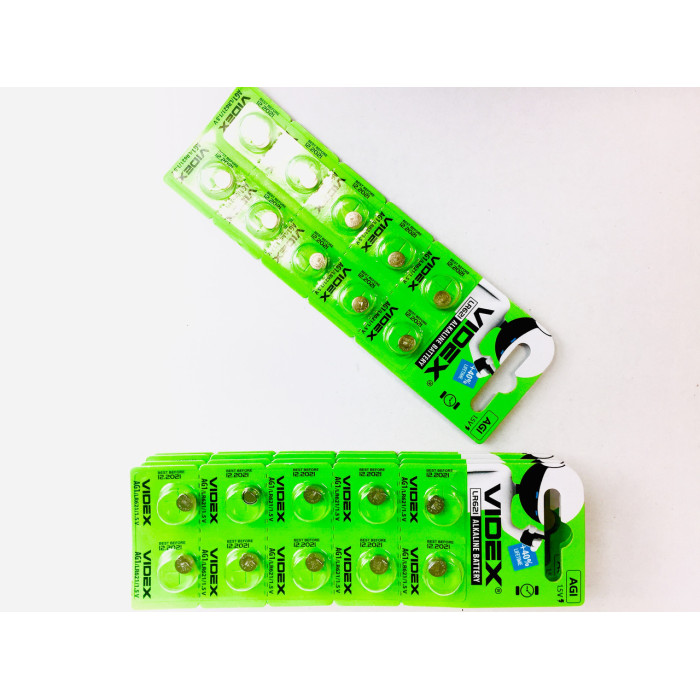 Батар годинника Videx AG 1 (LR621) BLISTER CARD 10pcs