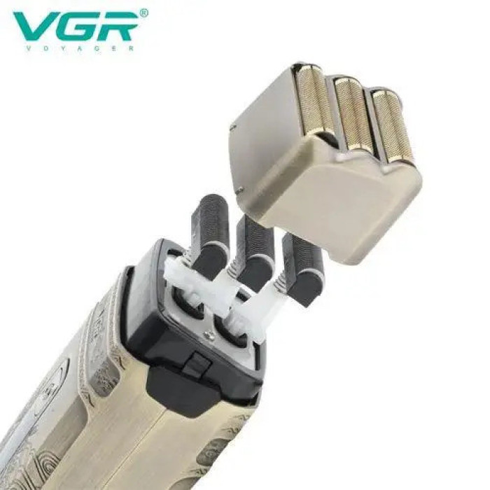 Електробритва VGR V-335 шейвер, IPX6, потрійне лезо, тример, LED Display, metal (40)