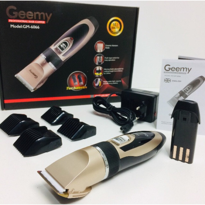 Професійна акумуляторна машинка для стриження GEMEI GM 6066 (40 шт./ясть)