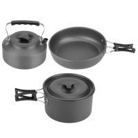 Алюмінієвий туритичний набір посуду (каструлі, сковорідка, чайник, столове приладдя) GL-С31 (20)