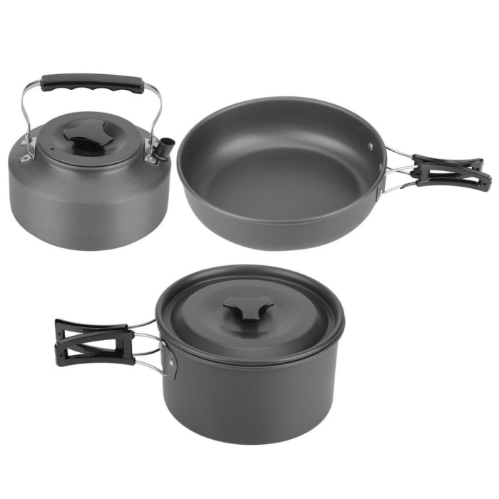 Алюмінієвий туритичний набір посуду (каструлі, сковорідка, чайник, столове приладдя) GL-С31 (20)