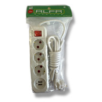 Подовжувач з вимикачем RLFR-3m 0308/10A*3M*3 розеток+ 2 USB (60 шт)