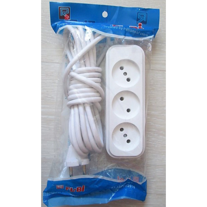 Подовжувач FL BI-3m / 10A* 3m*3 розеток (60 шт)