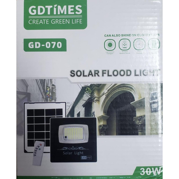 GD070 ПРОЖЕКТОР СВІТЛОДІОДНИЙ ВУЛИЧНИЙ ЗАРЯДКА СОНЯЧНА ПАНЕЛЬ GD-070 (36)