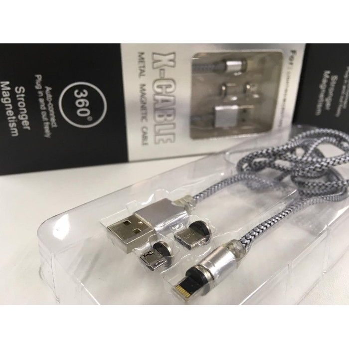 USB кабель на магните 3 B1 5160/ 4994 USB/micro/iphone/ TPS (250 шт/ящ)