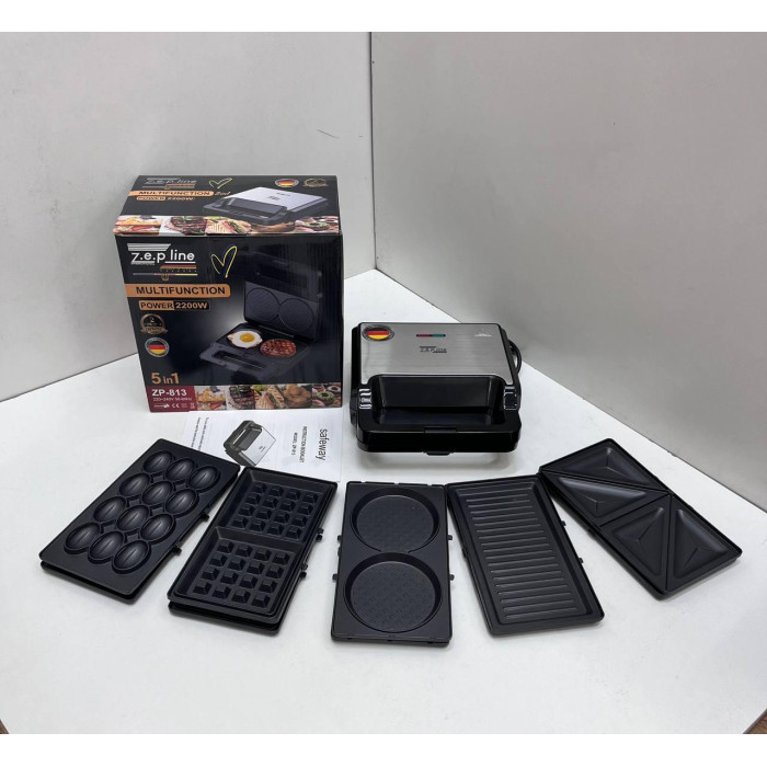 Вафельниця 5в1 2200 Вт Zepline ZP-813 Мультимейкер зі знімними пластинами (6)