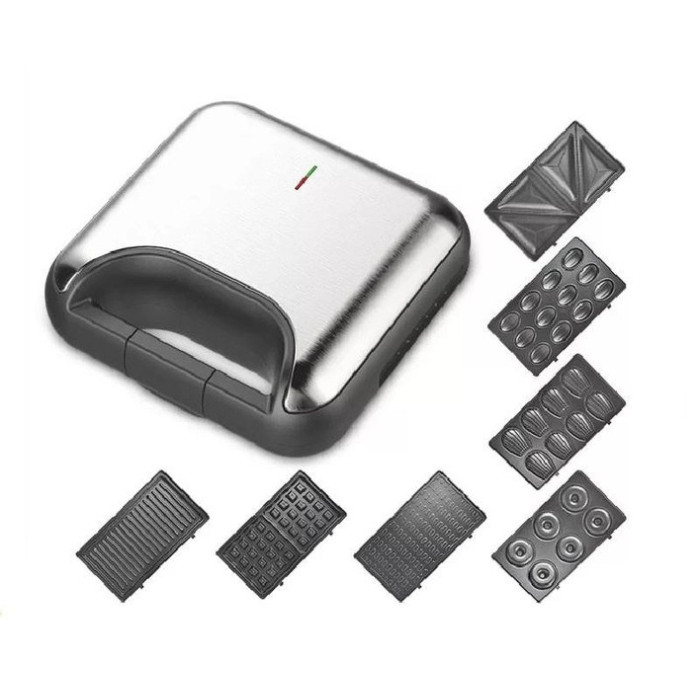 Мультимейкер 7 в1 DSP KC-1162, Сендвічниця, Вафельниця, Гриль, Горішниця з антипригарним покриттям (4 шт.