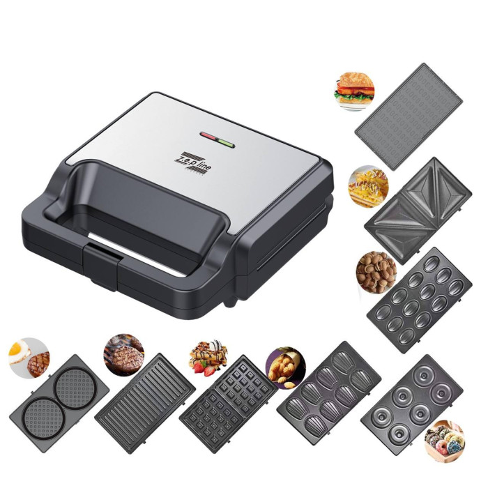 Вафельниця 8в1 2200 Вт Zepline ZP-808 Мультимейкер зі знімними пластинами (6)