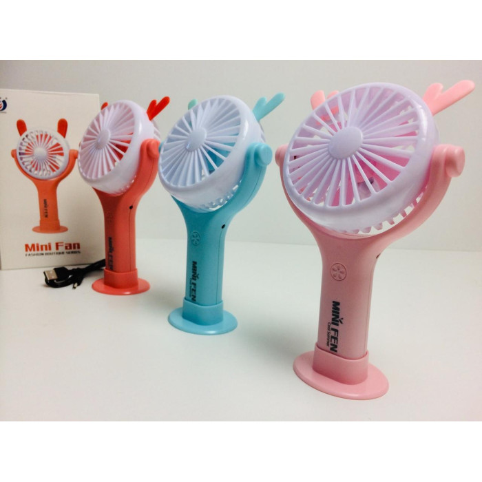 Вентилятор 2в1 акумуляторний ручний, настільний з LED-підсвіткою 4.5 W CS-092 (120 шт./ясть)