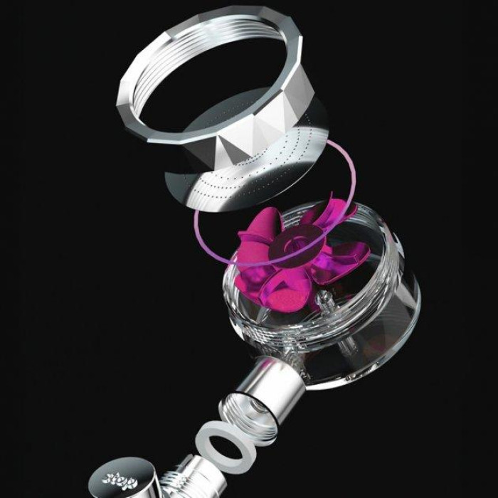 Насадка для душу SV з вентилятором, лійка Turbocharged 26х7,8 см Хром ART 1578 (100 шт./яский)