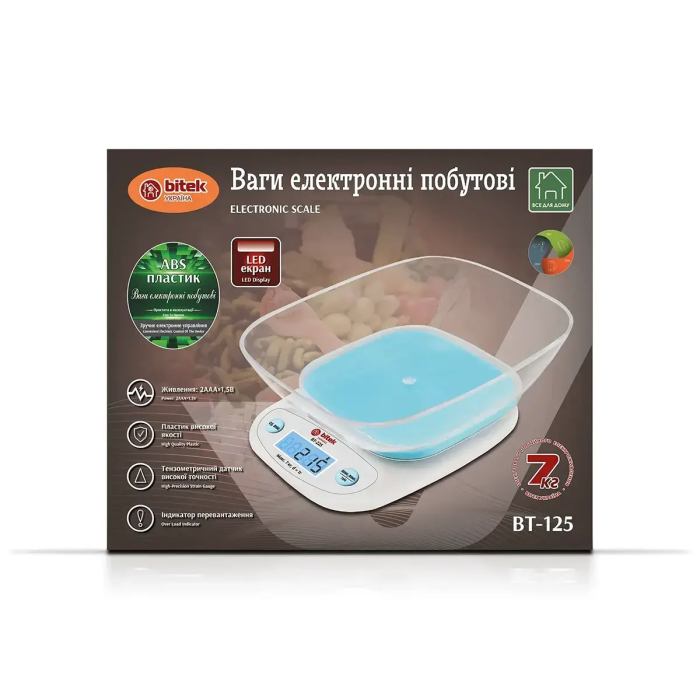 Ваги кухонні BITEK BT-125 7kg/6506 (40)