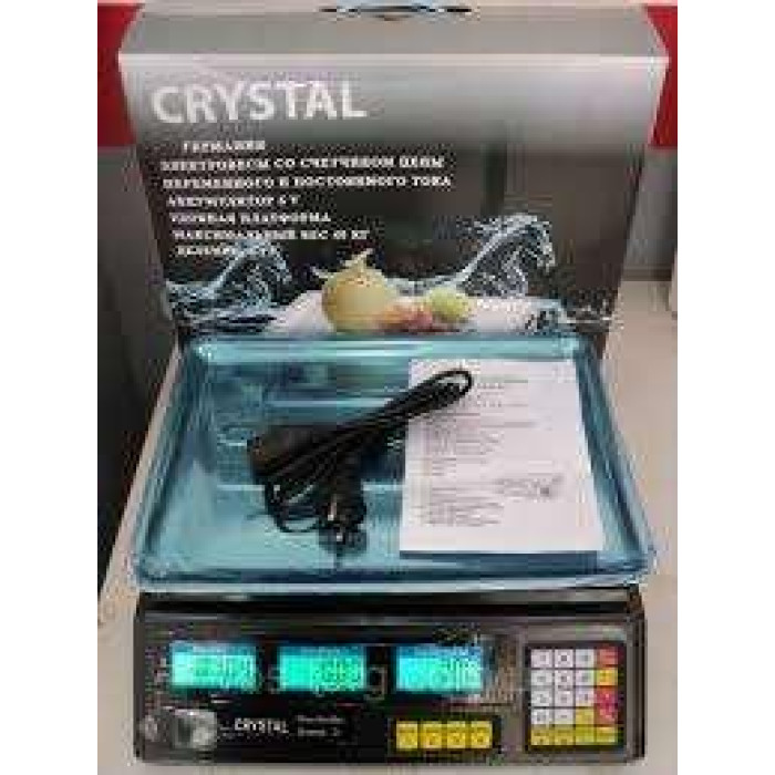 Ваги Торгові CRYSTAL / 50 кг/6v/5г / (5 шт./ясть)
