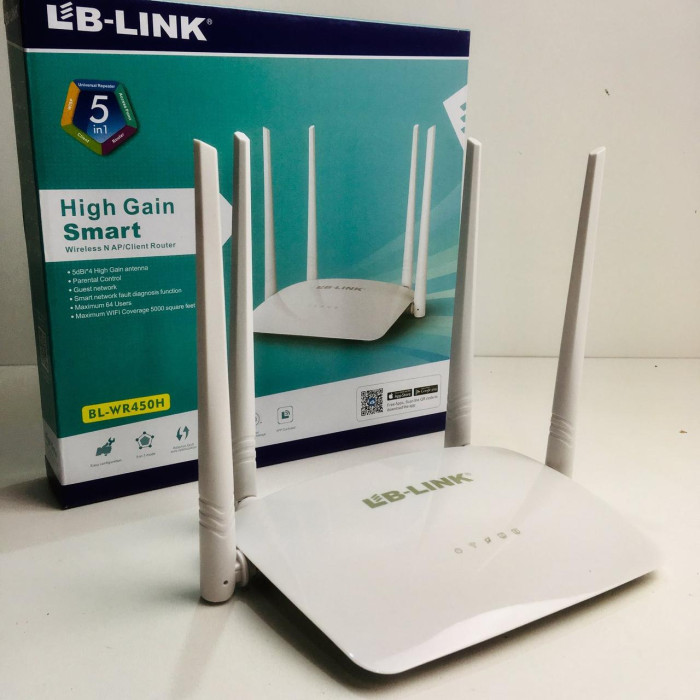 Wi-Fi роутер LB-Link модель BL-WR450H 2,4GHz 300 Mbps, маршрутизатор, роутер (40 шт./яск.)