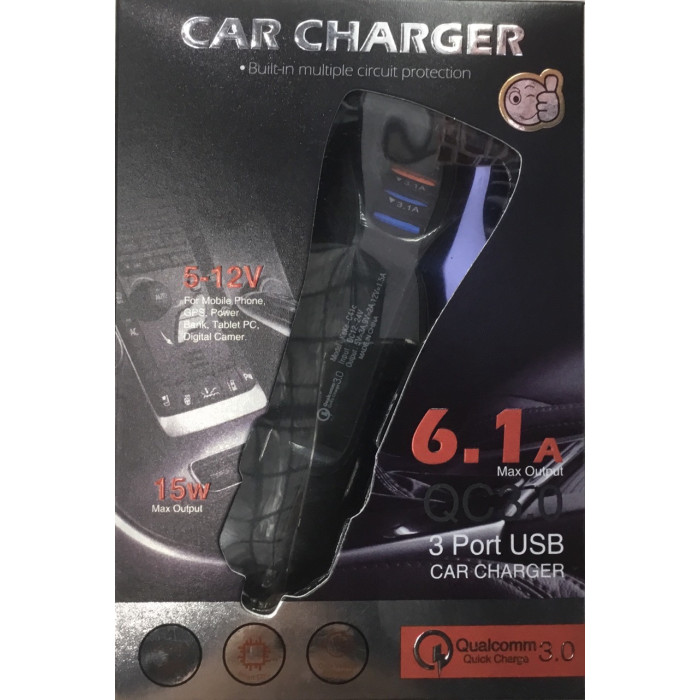 Автомобільний зарядний пристрій на 2 порти USB C-41C