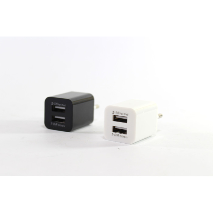 Мережевий зарядний пристрій КУБІК ART-2100 (220v/2usb/2Am)(1000)