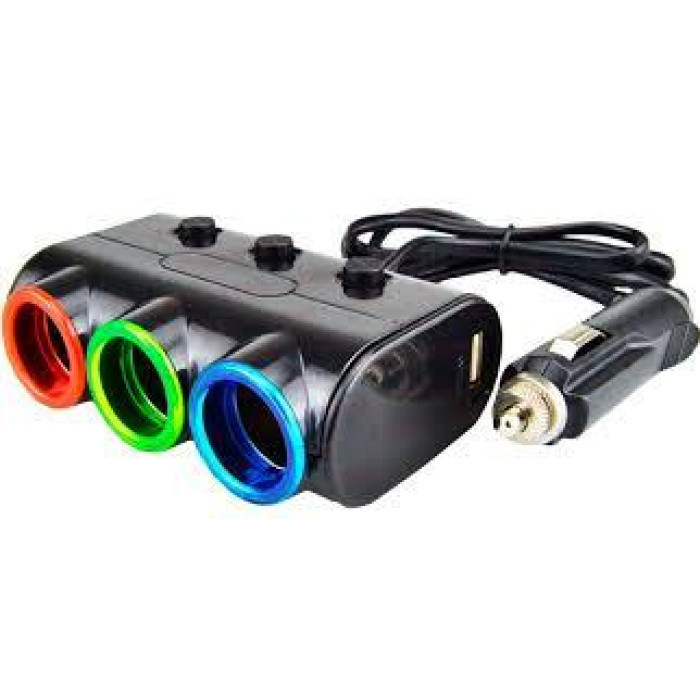 Автомобільний зарядний пристрій Olesson MOD-1523 ( 3 in 1/120W/Triple Direct LED Socket )(120)