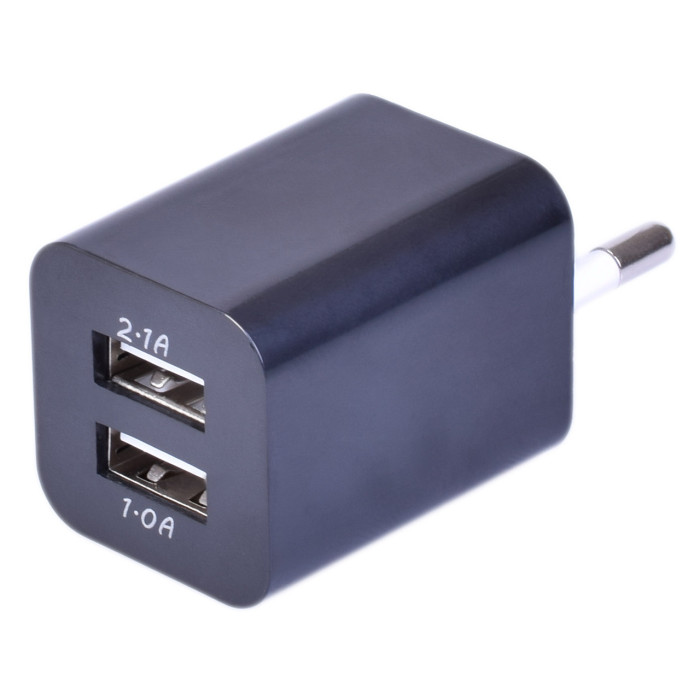 Мережевий зарядний пристрій КУБІК ART-2100 (220v/2usb/2Am)(1000)
