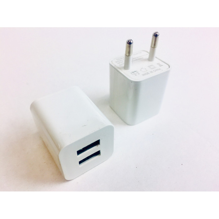 Мережевий зарядний пристрій КУБІК ART-2100 (220v/2usb/2Am)(1000)