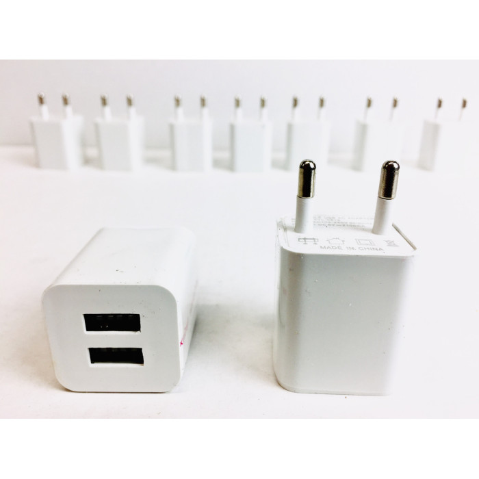 Мережевий зарядний пристрій КУБІК ART-2100 (220v/2usb/2Am)(1000)