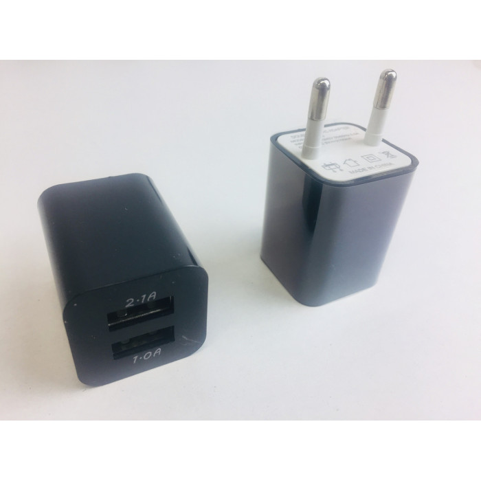 Мережевий зарядний пристрій КУБІК ART-2100 (220v/2usb/2Am)(1000)