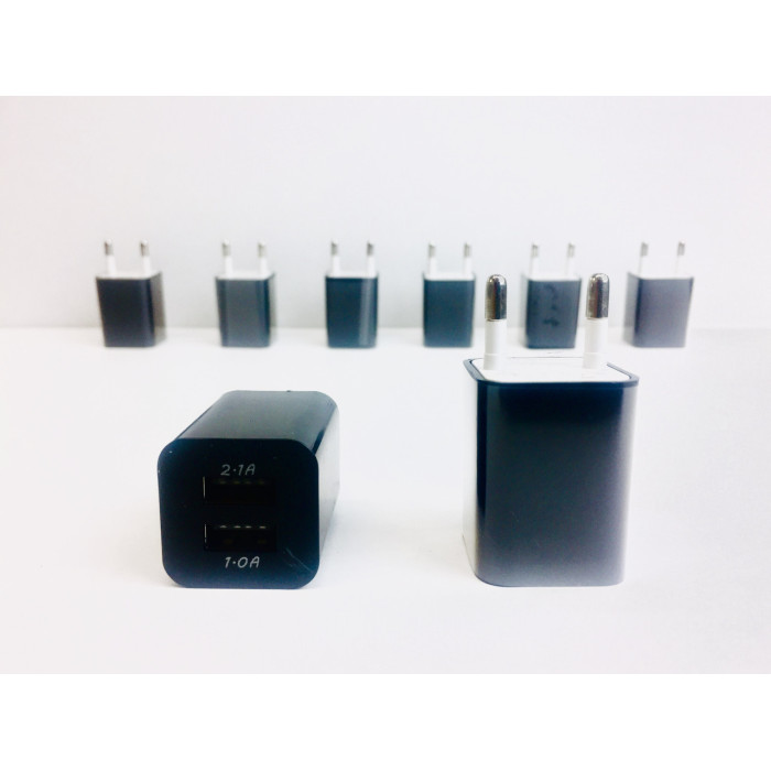 Мережевий зарядний пристрій КУБІК ART-2100 (220v/2usb/2Am)(1000)