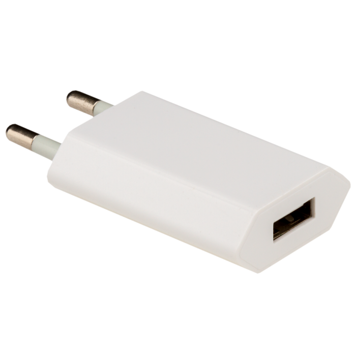Мережевий зарядний пристрій плоский 220v/1usb/1 Am (1000 шт./ясть)