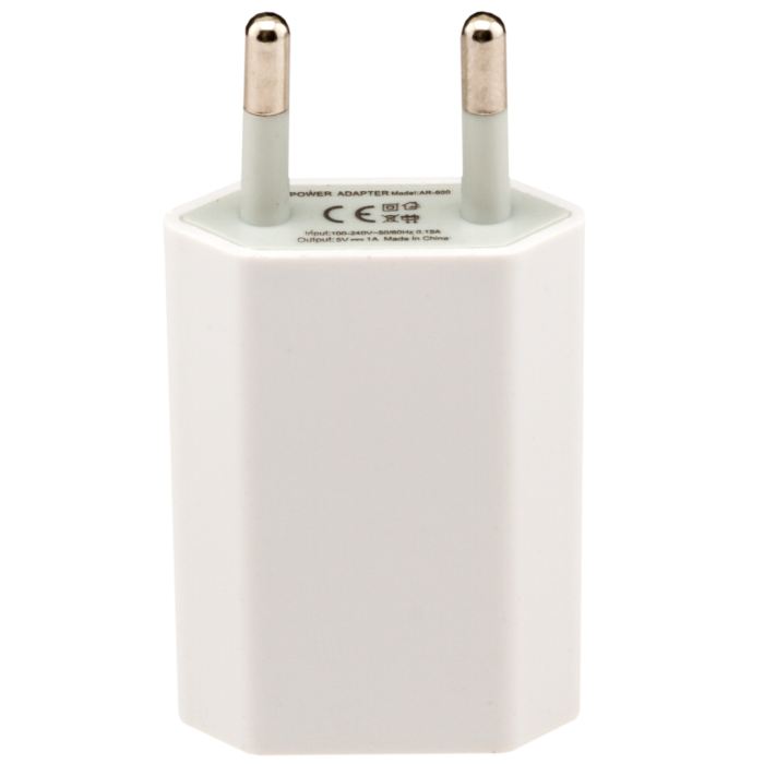 Мережевий зарядний пристрій плоский 220v/1usb/1 Am (1000 шт./ясть)