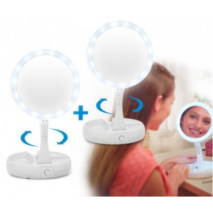 Дзеркало з підсвіткою для макіяжу LED MY FOLDAWAY JG 988/11276/ 1113 кругле (48 шт./ящ)